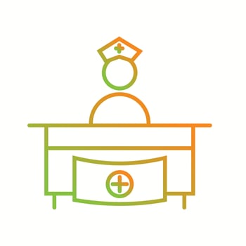 Hospital reception vector line icon