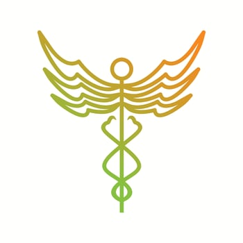 Beautiful Caduceus vector line icon