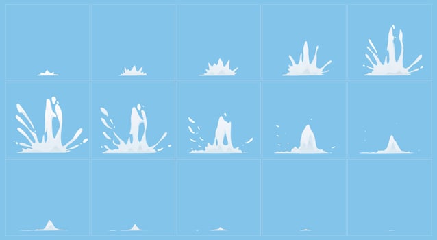 Animation sprite sheet of milk splashes vector