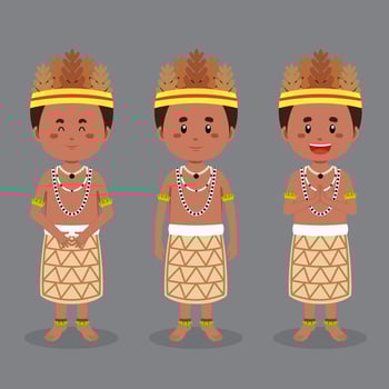 Papua New Guinea Character with Various Expression vector