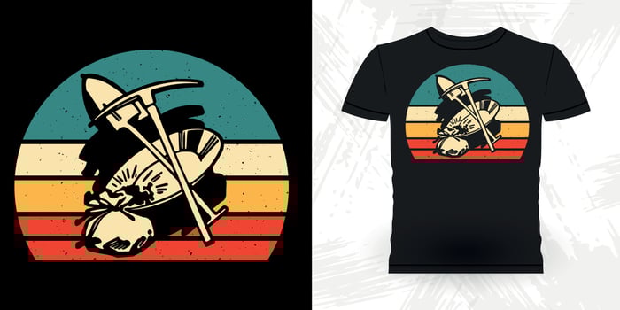 Gold Prospector Funny Gold Digging Retro Vintage Gold Panning T-shirt Design vector