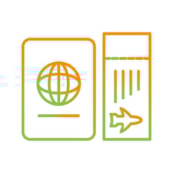 Ticket and Passport Vector Icon