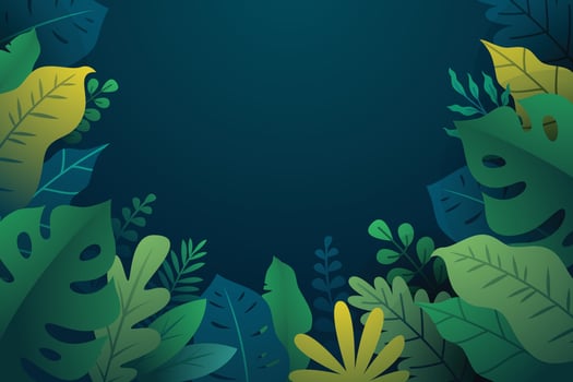 Colorful gradient background with tropical plants vector