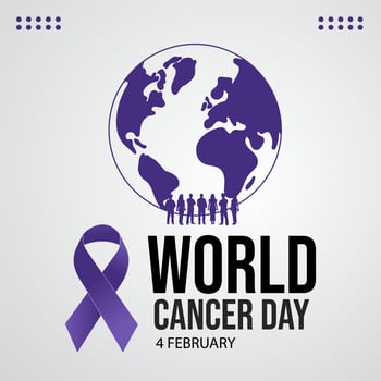 World Cancer Day banner. 4 February vector
