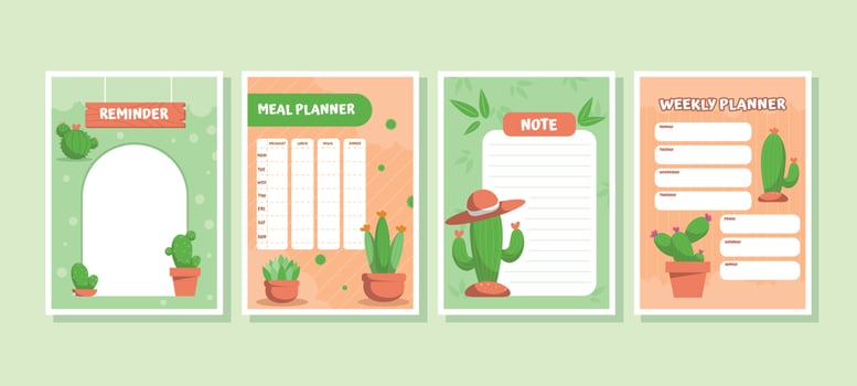 Cactus Journal Template vector