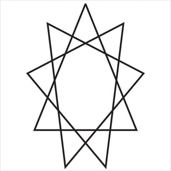 Vector, Image of abstract star, Black and white color, with transparent background vector