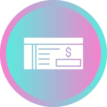 Bank Check Vector Icon