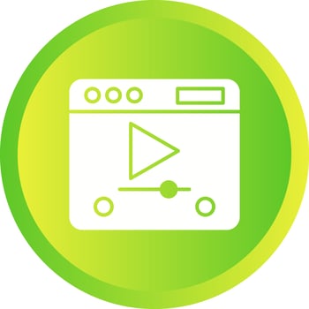 Video Glyph Round Circle Icon vector