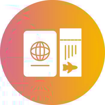 Ticket and Passport Vector Icon