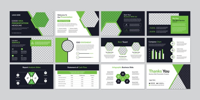 Business presentation powerpoint slides templates. vector
