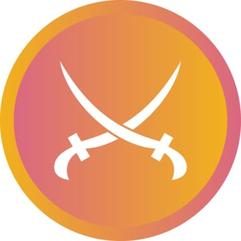 Beautiful Two Swords Glyph Vector Icon