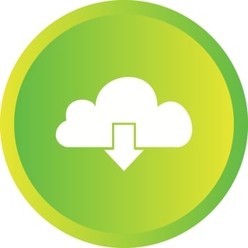 Beautiful Cloud Download Glyph Vector Icon