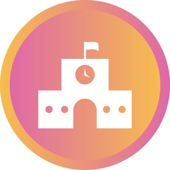 Beautiful School Glyph Vector Icon