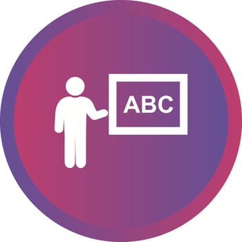 Beautiful Teacher Glyph Vector Icon