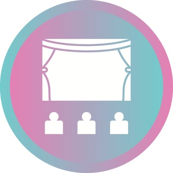 Beautiful Cinema Hall Glyph Vector Icon
