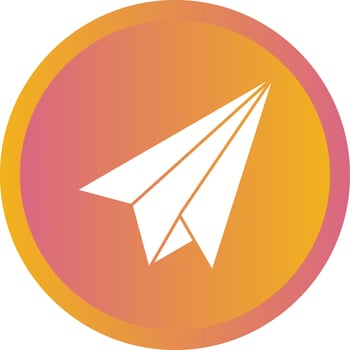 Beautiful Paper Airplane Glyph Vector Icon