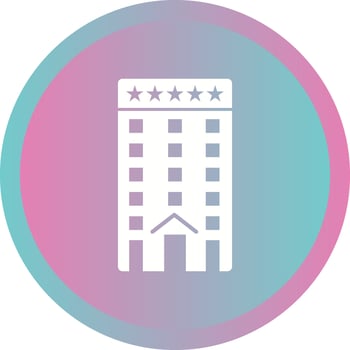 Beautiful Five Star Hotel Glyph Vector Icon