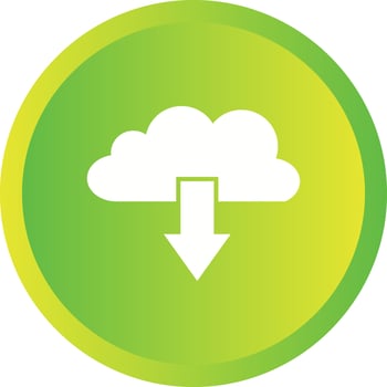 Beautiful Cloud downloads Vector Glyph icon