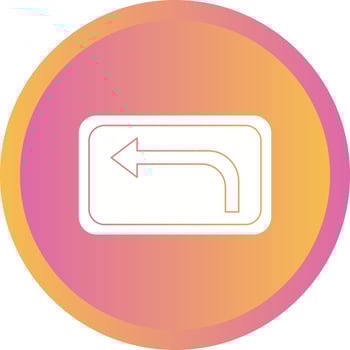 Beautifu Left turnl Vector Glyph icon