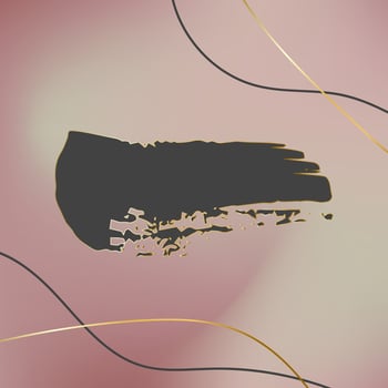 Vector hand drawn artistic design element, box, frame or background for text. Brush stroke with golden lines on mesh gradient background. Design elements for social media post, web banner template