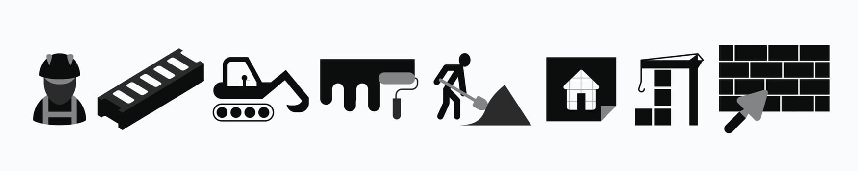 Vector black construction icon on white background