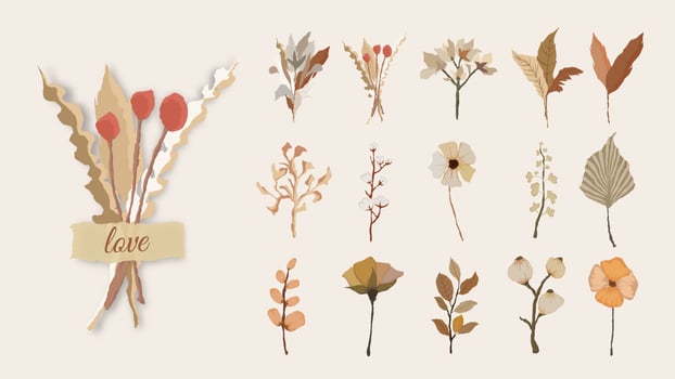 aesthetic leaf tape minimal design vector