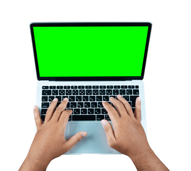 hand with laptop png
