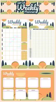 Weekly Planner Colorful Vector