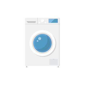 washing machine flat design vector illustration. Laundry service room vector illustration.
