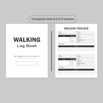 Walking Log Book and KDP Interior vector