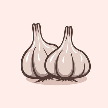 garlic illustration concept in cartoon style on isolated background vector