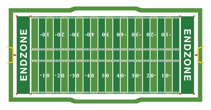 American Football Field Aerial View Illustration vector