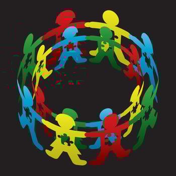 Child Autism Circle of Hope vector