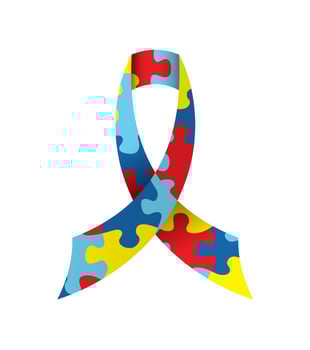 Autism Awareness Ribbon Isolated Illustration vector