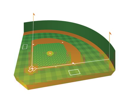 Realistic Baseball Field Illustration vector