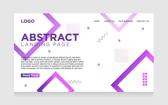 landing page abstract background with geometric vector