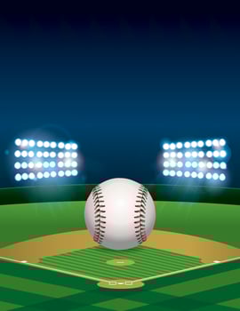 Baseball on Baseball Field Illustration vector