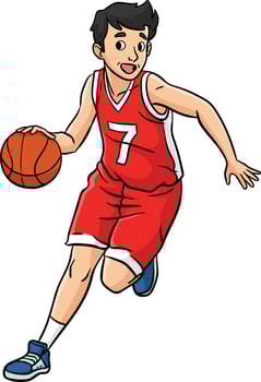 Basketball Sports Cartoon Colored Clipart vector