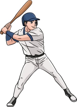 Baseball Sports Cartoon Colored Clipart vector