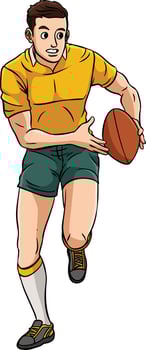 Rugby Sports Cartoon Colored Clipart Illustration vector