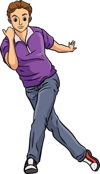Bowling Sports Cartoon Colored Clipart vector