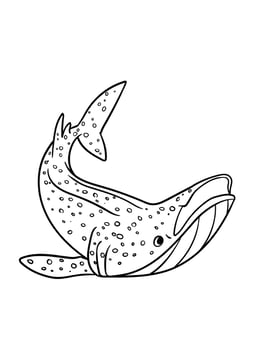 Whale Shark Isolated Coloring Page for Kids vector