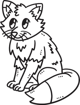 Baby Fox Isolated Coloring Page for Kids vector
