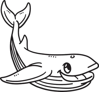Baby Whale Sharks Isolated Coloring Page vector