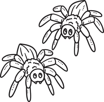 Spiderling Isolated Coloring Page for Kids vector