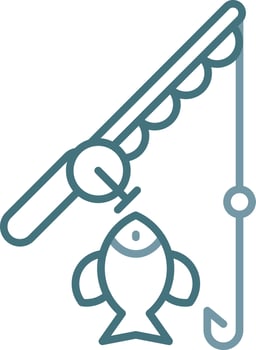 Sport Fishing Line Two Color Icon vector