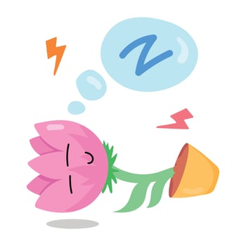 Trendy Sleeping Flower vector