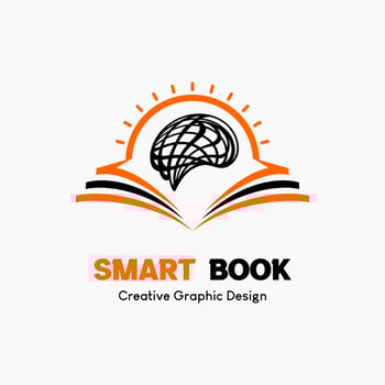 logo symbol for education. book icon, human brain and sun icon. education vector logo template.