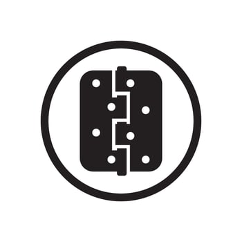Door hinge icon design template. Trendy style, vector illustration