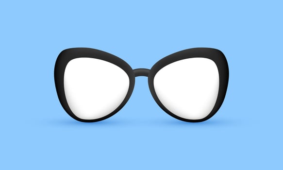 illustration realistic icon eye glass black modern style 3d creative isolated on background vector